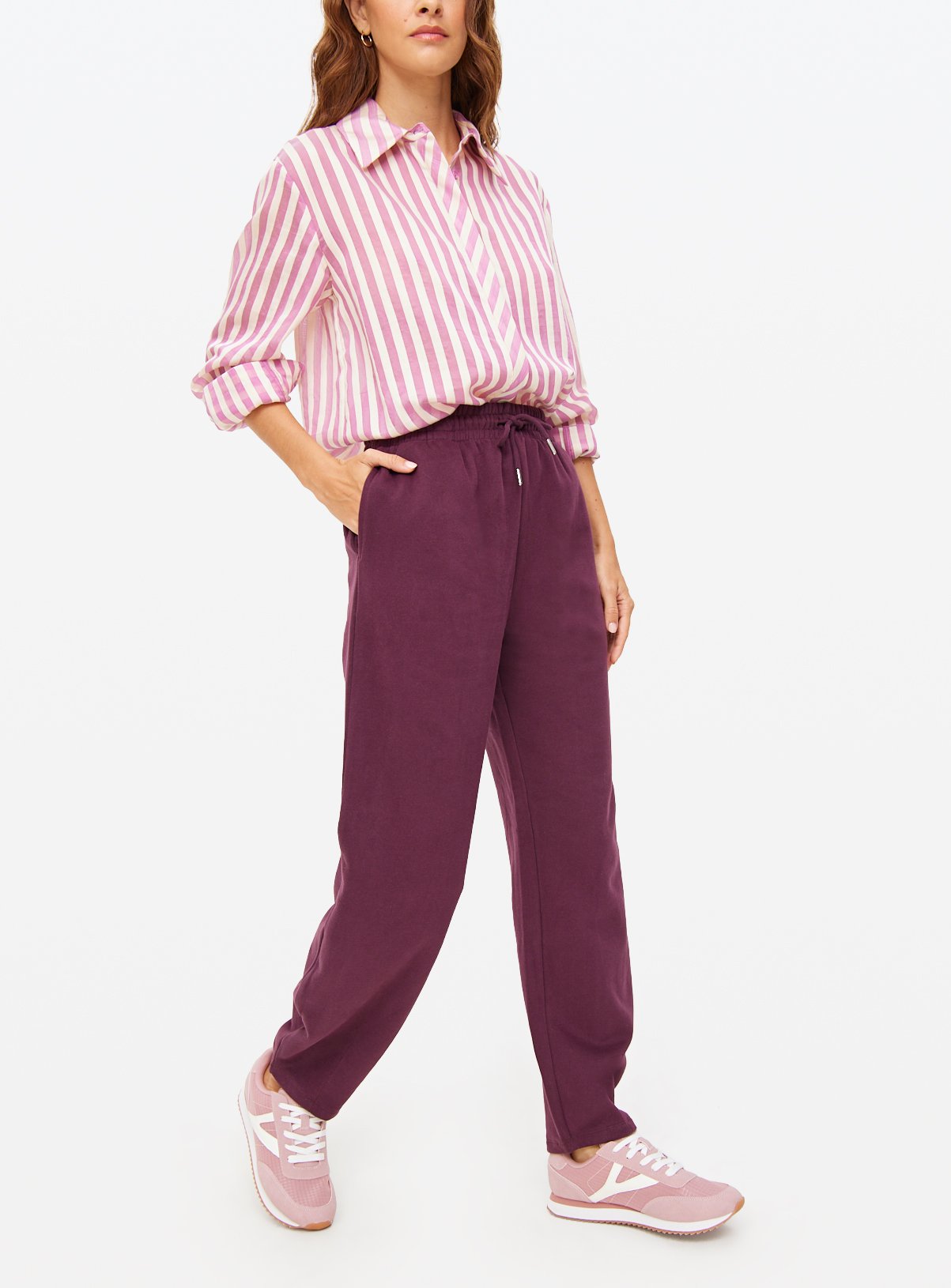 Burgundy Balloon Co-ord Joggers L - Image 3 thumbnail